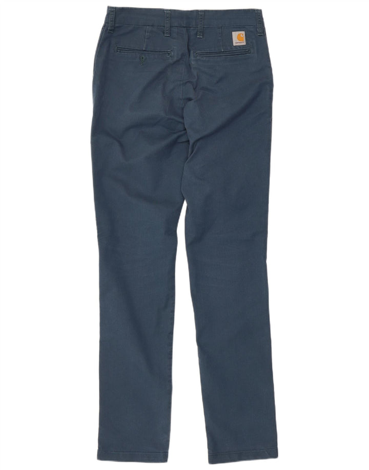Carhartt Mens Slim Chino Trousers W33 L34 Navy Blue Polyester