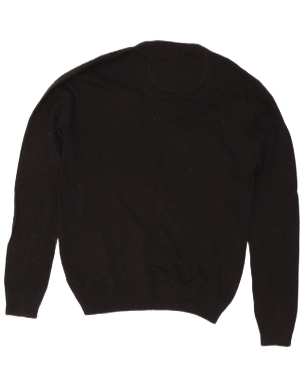 Jack Wills Mens Slim Fit Crew Neck Jumper Sweater Medium Black Cotton