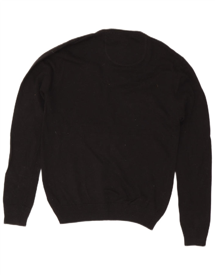 Jack Wills Mens Slim Fit Crew Neck Jumper Sweater Medium Black Cotton