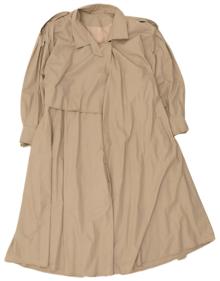 Vintage Womens Trench Coat UK 14 Medium Beige Polyester