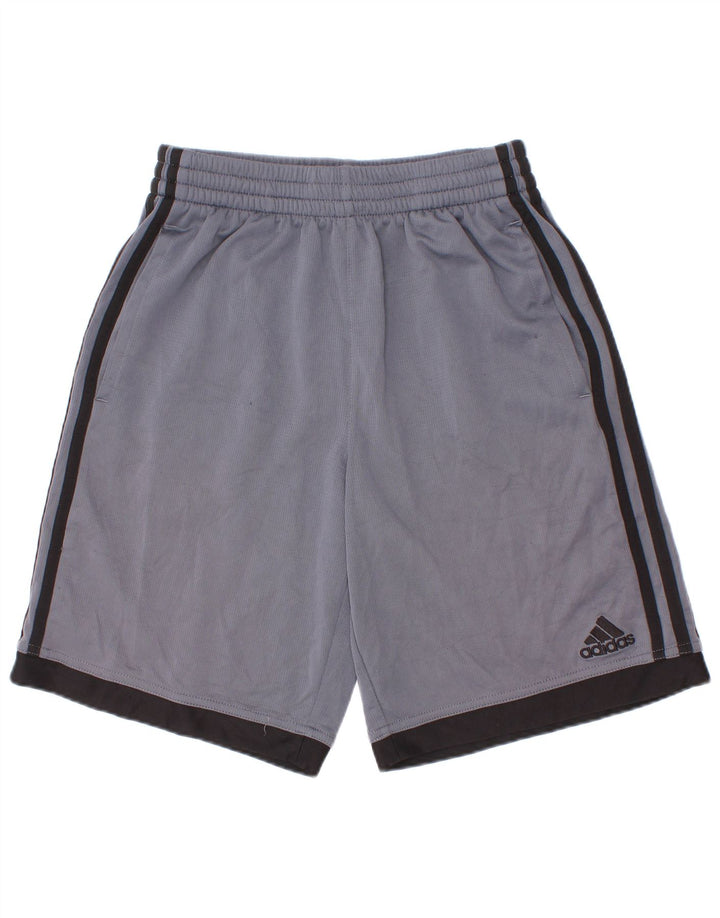 Adidas Boys Sport Shorts 10-11 Years Medium Blue Colourblock Polyester