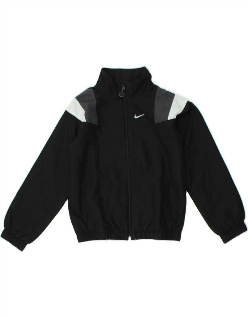 NIKE Boys Tracksuit Top Jacket 7-8 Years XL Black Colourblock Polyester | Vintage Nike | Thrift | Second-Hand Nike | Used Clothing | Messina Hembry 