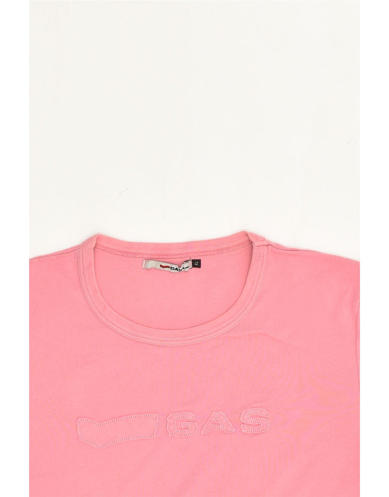 GAS Womens T-Shirt Top UK 18 XL Pink Cotton | Vintage Gas | Thrift | Second-Hand Gas | Used Clothing | Messina Hembry 