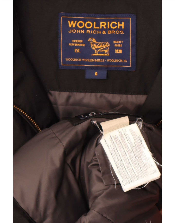 Woolrich Womens Padded Coat UK 10 Small Black Cotton