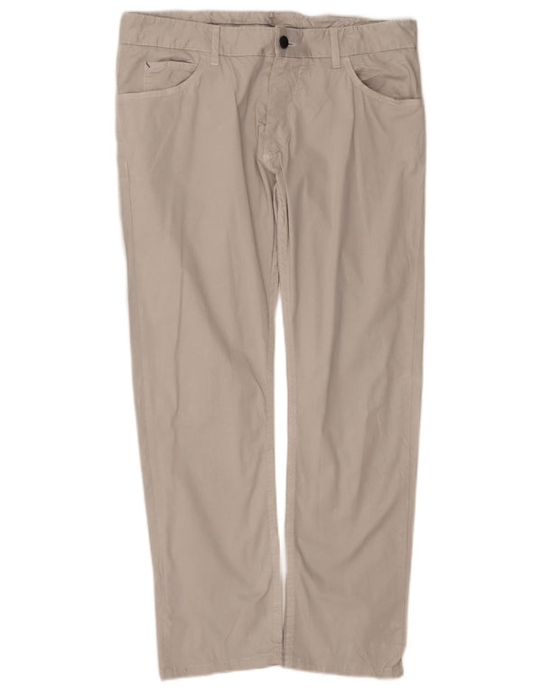 Zara Mens Slim Casual Trousers EU 42 Large W32 L28 Beige Cotton
