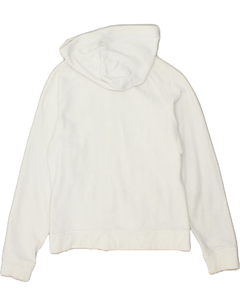 NIKE Womens Zip Hoodie Sweater UK 10/12 Medium White Cotton | Vintage Nike | Thrift | Second-Hand Nike | Used Clothing | Messina Hembry 