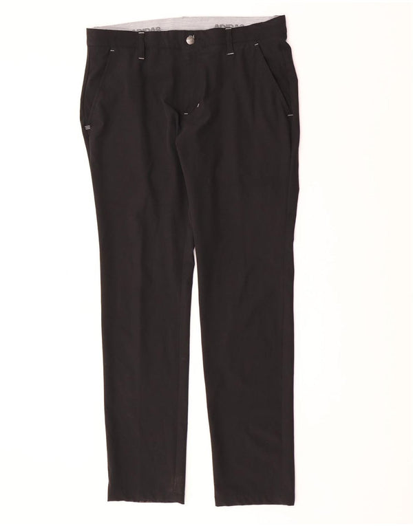 Adidas Mens Slim Chino Trousers W32 L32 Black Polyester