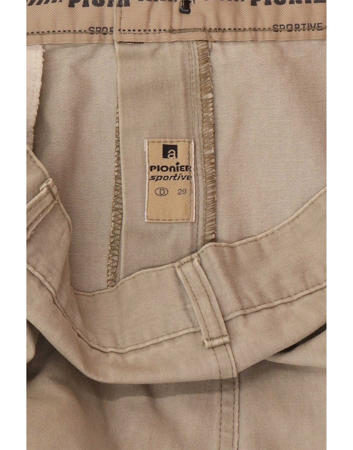 Pionier Mens Pegged Chino Trousers W42 L32 Beige