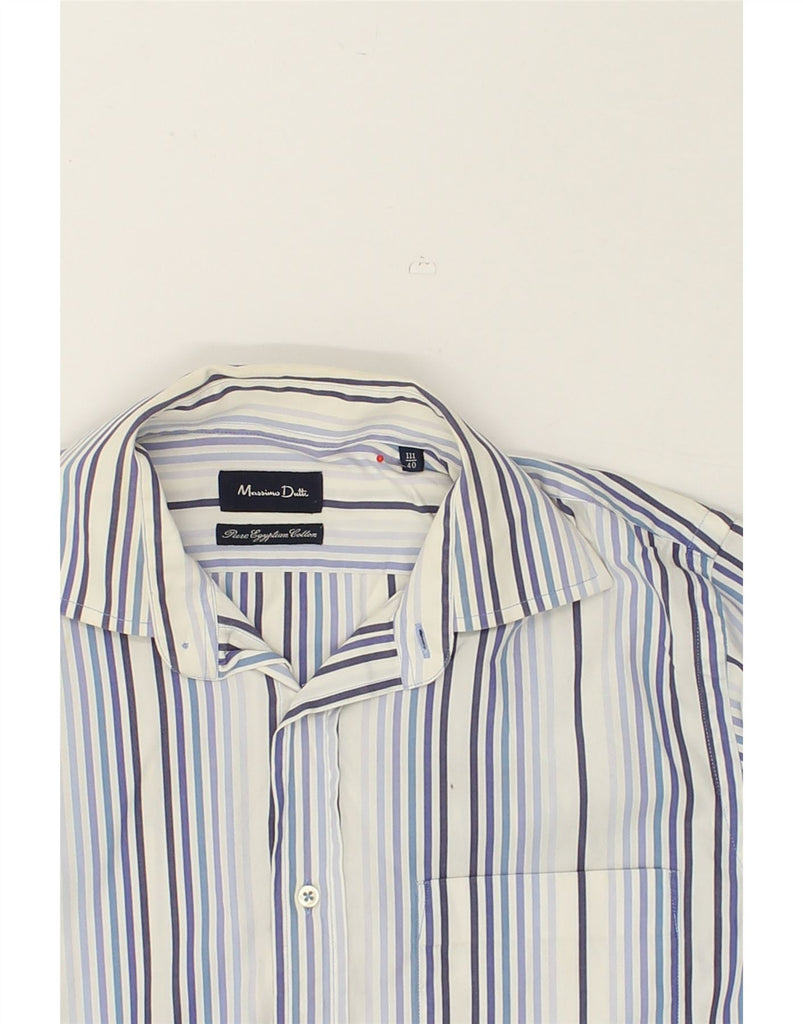 MASSIMO DUTTI Mens Shirt Size 40 Medium Blue Striped Cotton | Vintage Massimo Dutti | Thrift | Second-Hand Massimo Dutti | Used Clothing | Messina Hembry 
