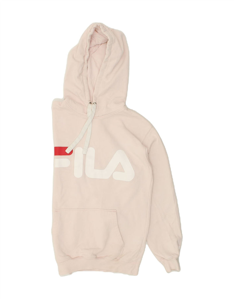 FILA Womens Graphic Hoodie Jumper XS Pink Cotton | Vintage Fila | Thrift | Second-Hand Fila | Used Clothing | Messina Hembry 