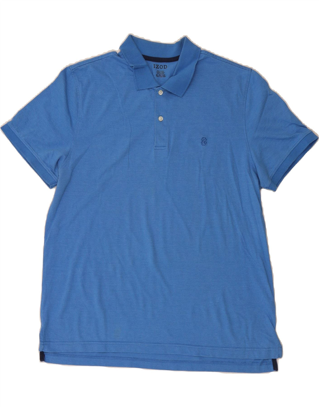 IZOD Mens Polo Shirt XL Blue Pinstripe Cotton Vintage Izod and Second-Hand Izod from Messina Hembry 