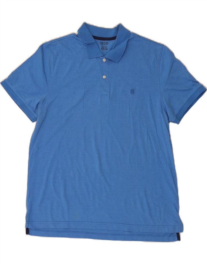 IZOD Mens Polo Shirt XL Blue Pinstripe Cotton Vintage Izod and Second-Hand Izod from Messina Hembry 