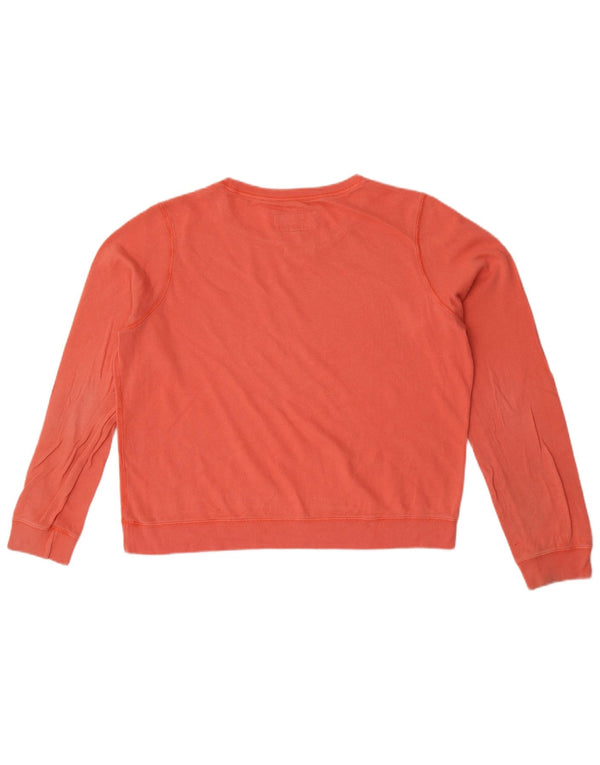 Jack Wills Womens Crop Graphic Sweatshirt Jumper UK 14 Large Pink Cotton