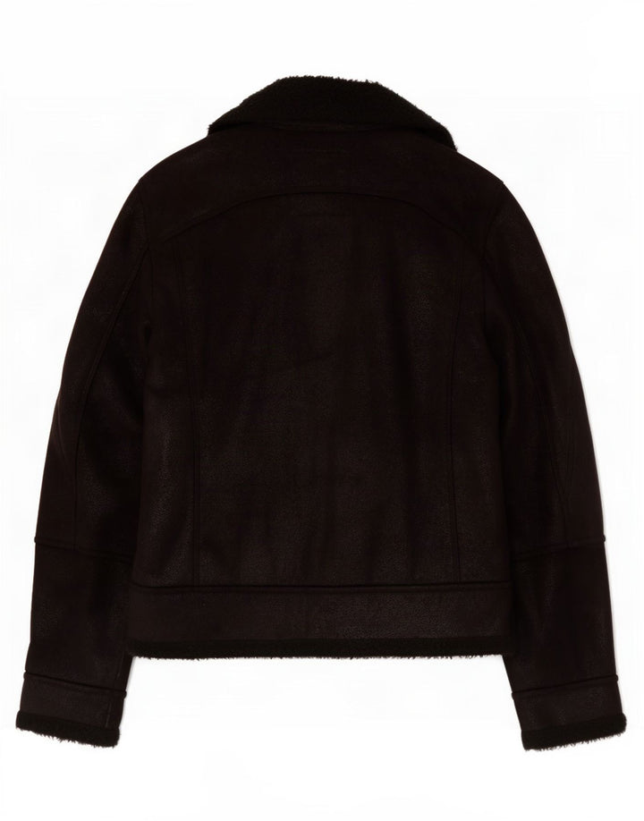 Zara Mens Sherpa Jacket UK 40 Large Black