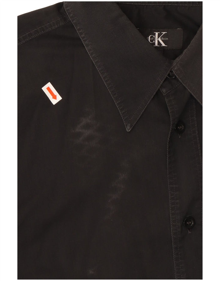 CALVIN KLEIN Mens Shirt Large Black Cotton