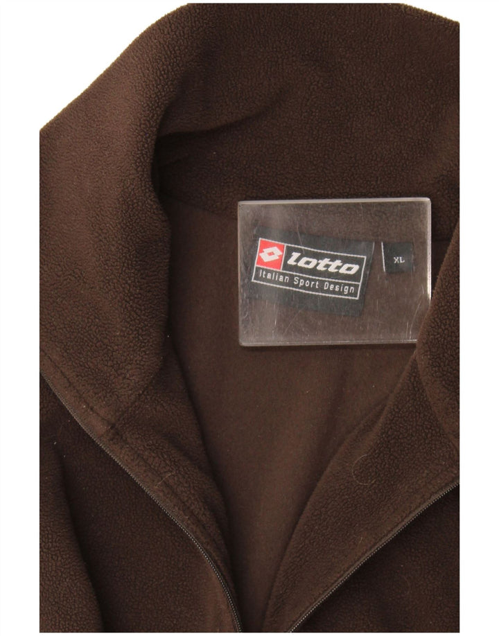 Lotto Mens Zip Neck Fleece Jumper XL Brown