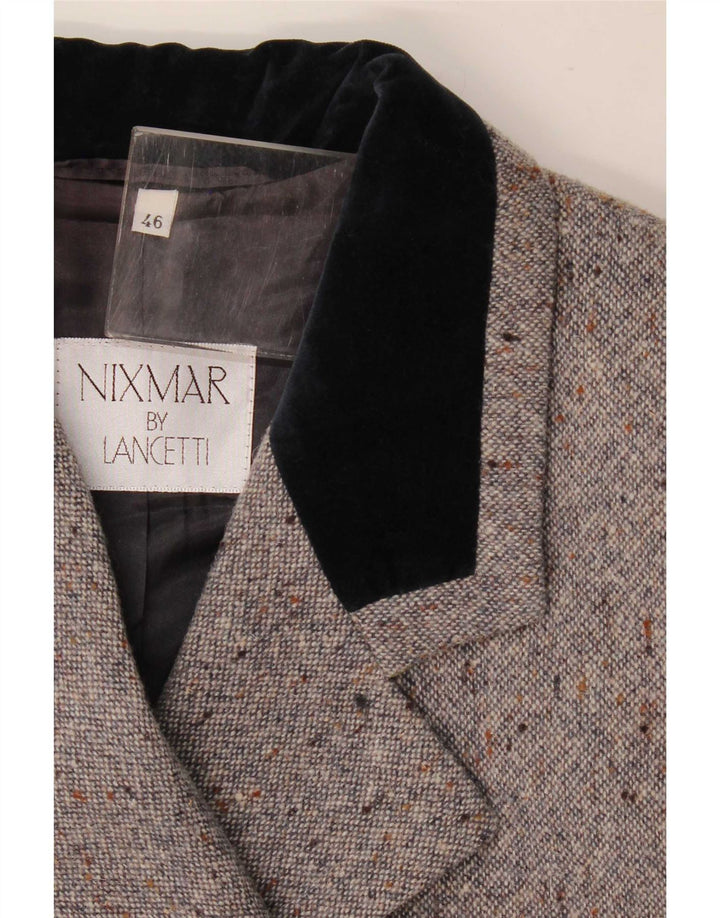 Nixmar By Lancetti Womens Blazer Jacket IT 46 Large Grey Flecked