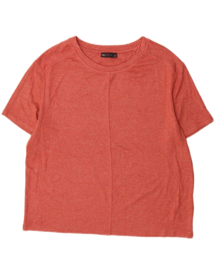 Marks & Spencer Mens T-Shirt Top Large Red Viscose