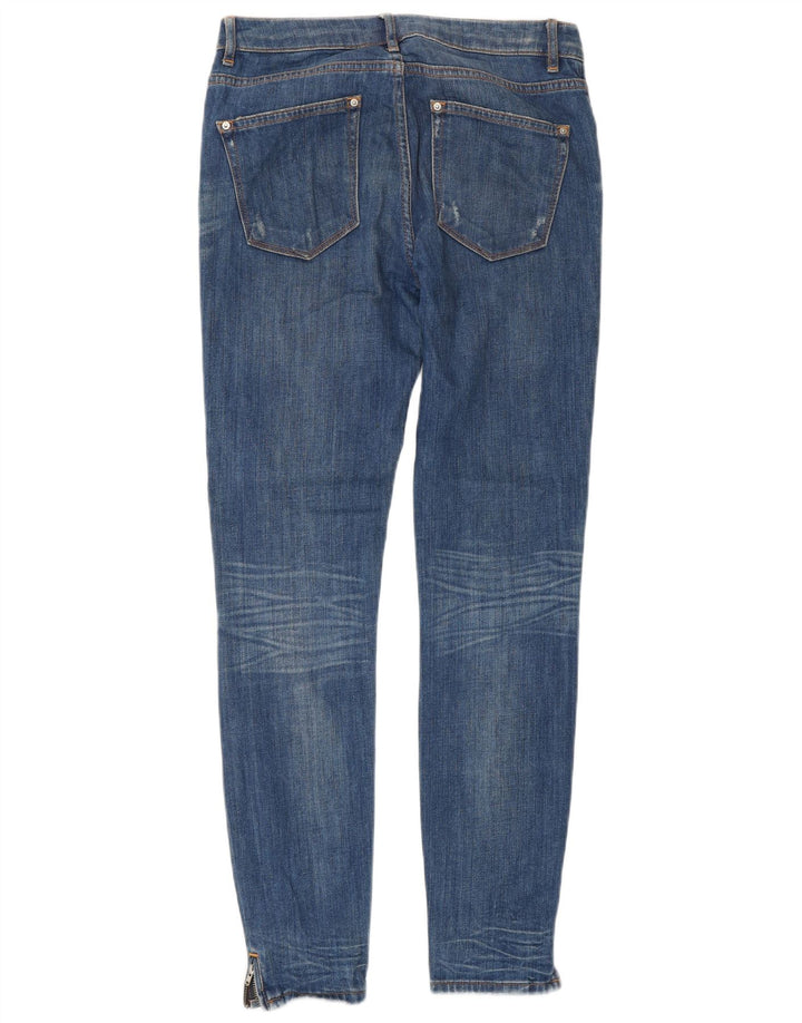 Zara Womens Mid Rise Slim Jeans W26 L29 Blue Cotton