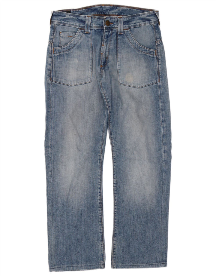 Lee Mens Dillon Patch Straight Jeans W30 L29 Blue Cotton