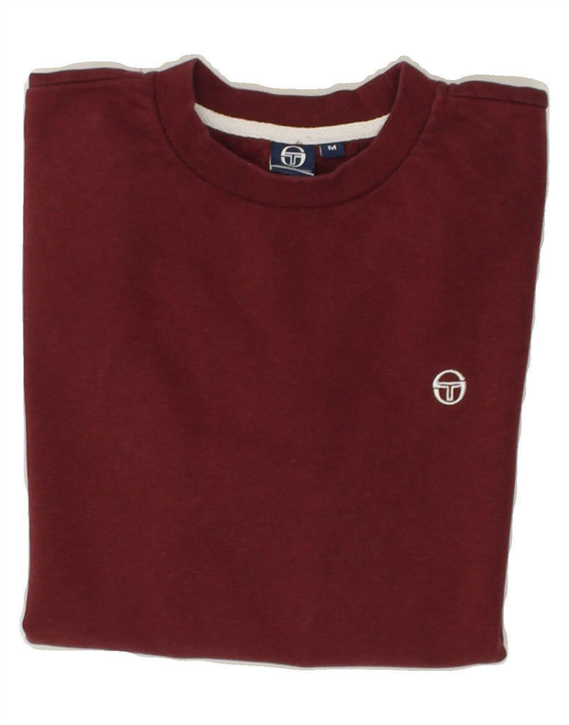 SERGIO TACCHINI Mens Sweatshirt Jumper Medium Burgundy Cotton | Vintage Sergio Tacchini | Thrift | Second-Hand Sergio Tacchini | Used Clothing | Messina Hembry 