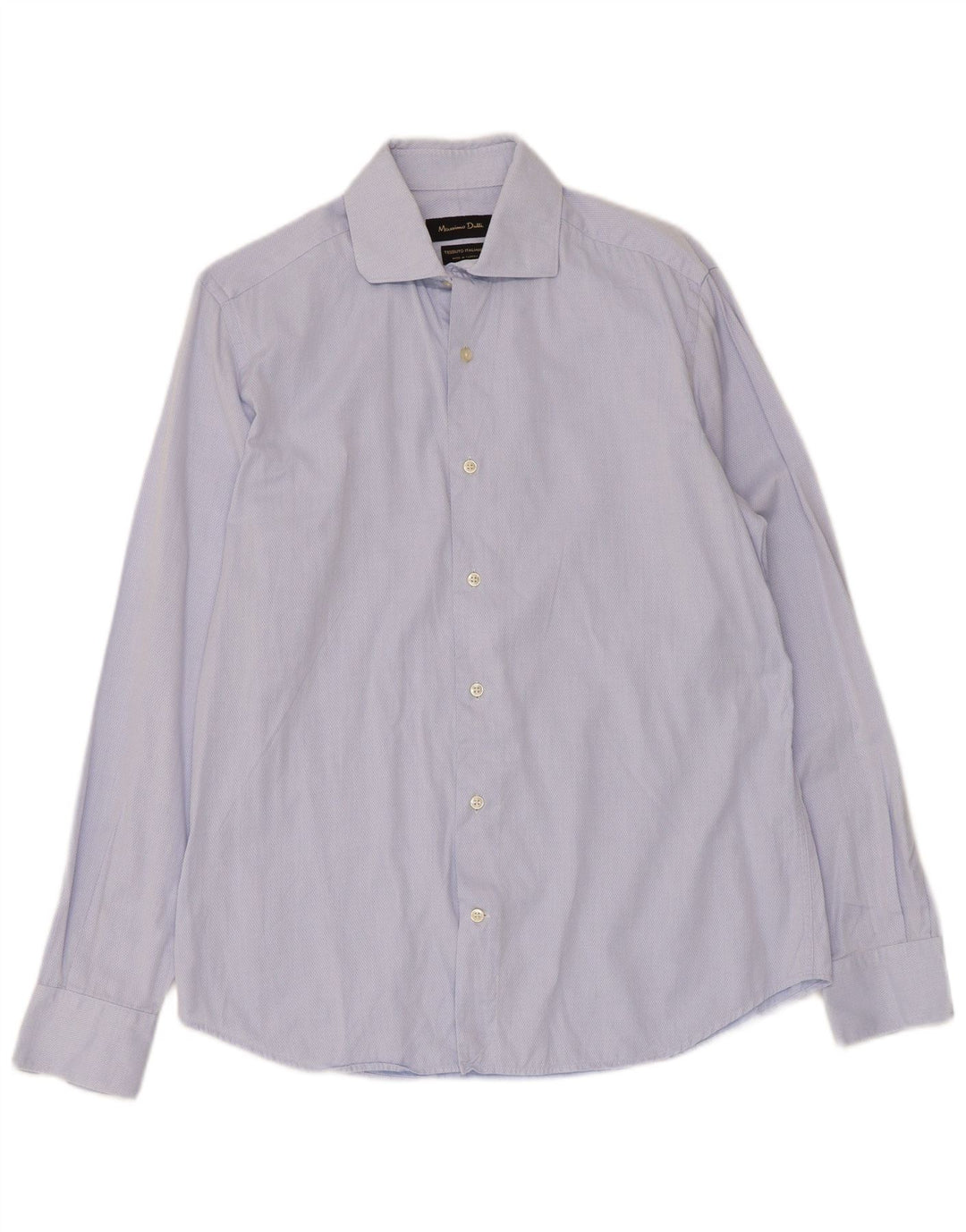 Massimo Dutti Mens Shirt Size 41 Medium Blue Argyle/Diamond