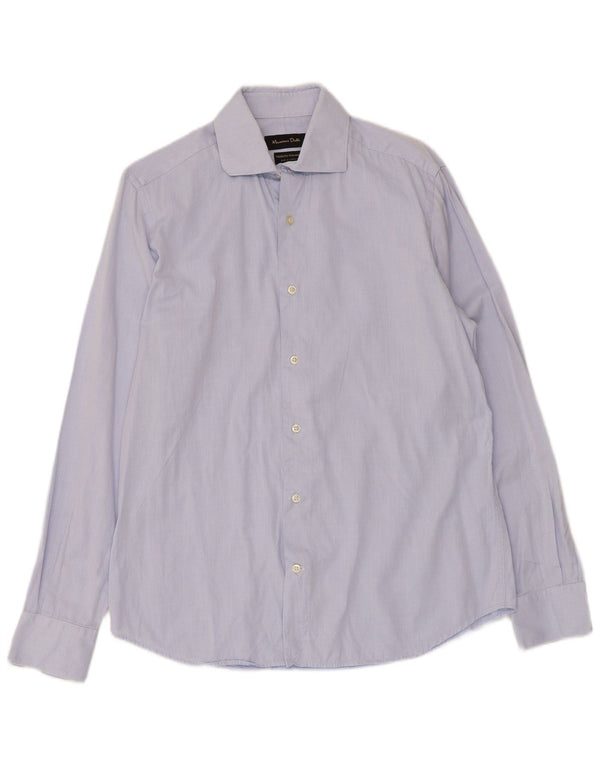 Massimo Dutti Mens Shirt Size 41 Medium Blue Argyle/Diamond