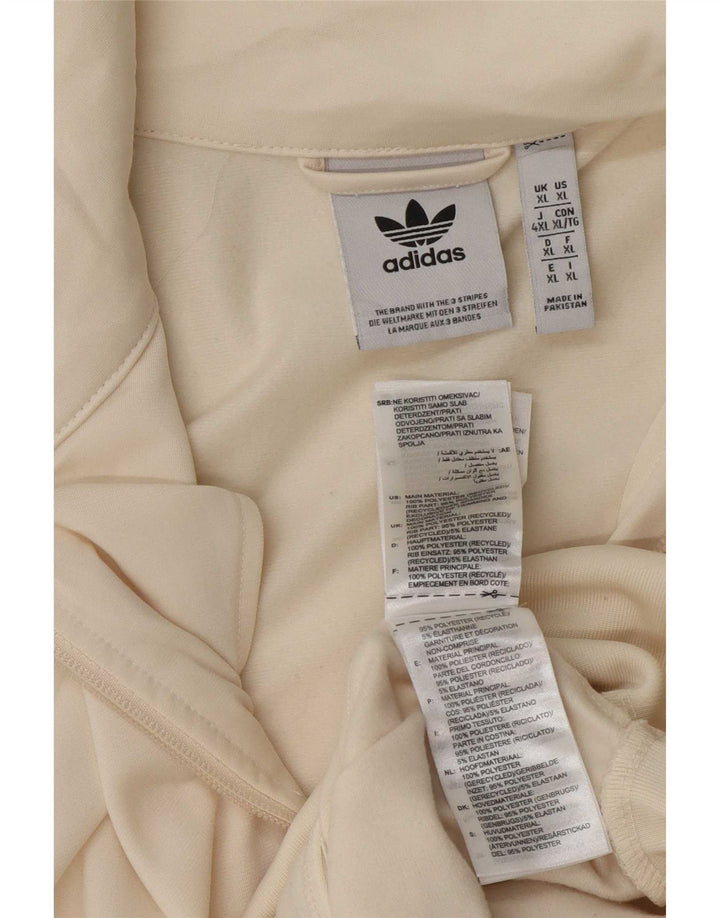 Adidas Mens Tracksuit Top Jacket XL Off White Polyester