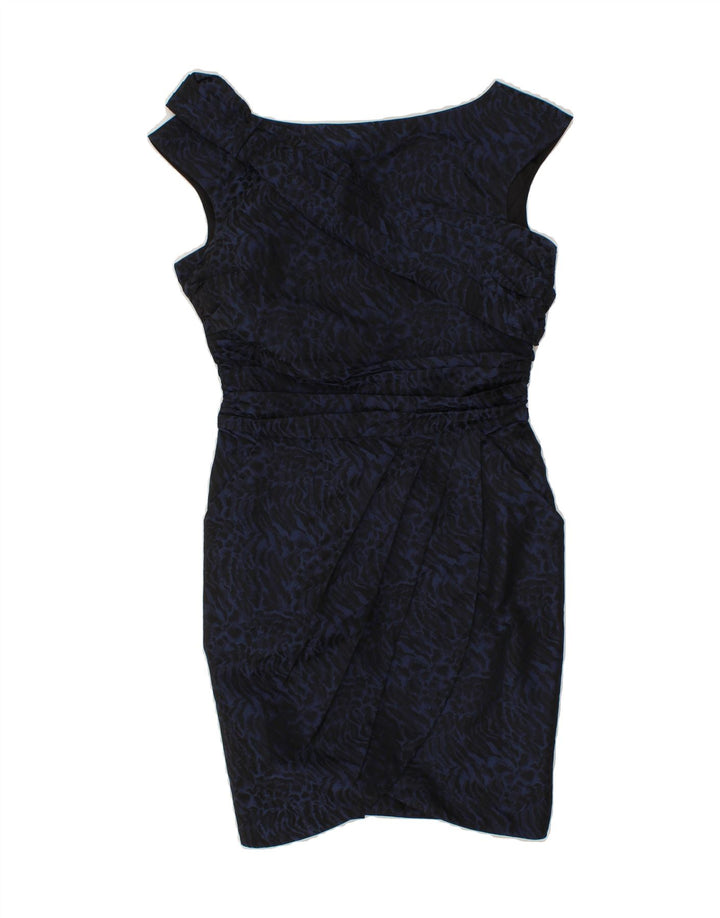 MISS SIXTY Womens Bodycon Dress UK 12 Medium Navy Blue Animal Print Vintage Miss Sixty and Second-Hand Miss Sixty from Messina Hembry 