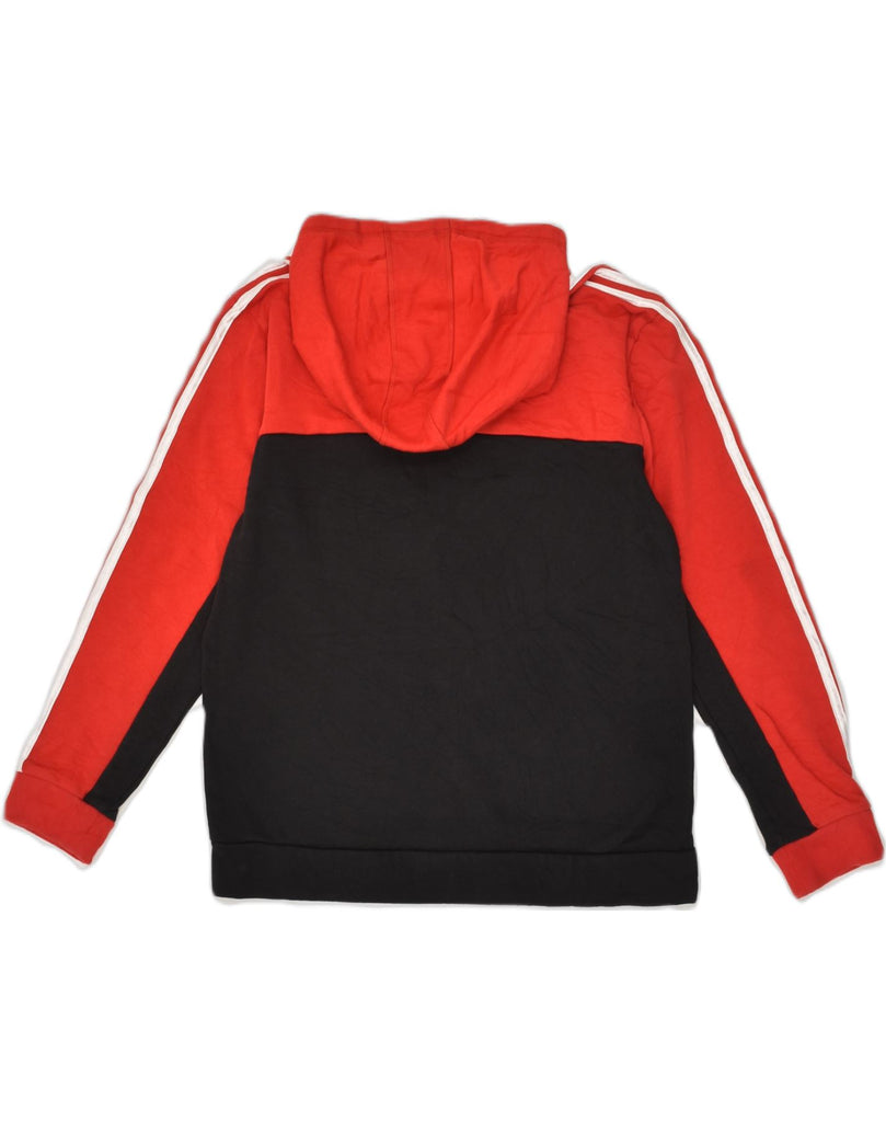 ADIDAS Girls Hoodie Jumper 15-16 Years XL Black Colourblock Cotton | Vintage Adidas | Thrift | Second-Hand Adidas | Used Clothing | Messina Hembry 