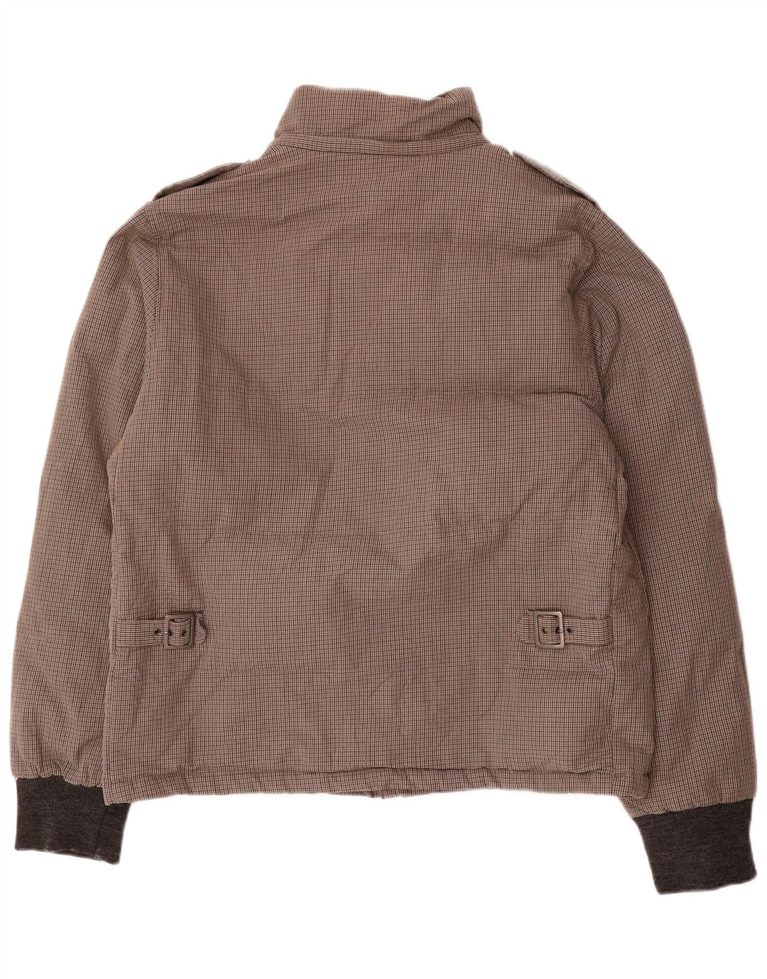 Mauro Grifoni Mens Military Padded Jacket UK 36 Small Brown Houndstooth