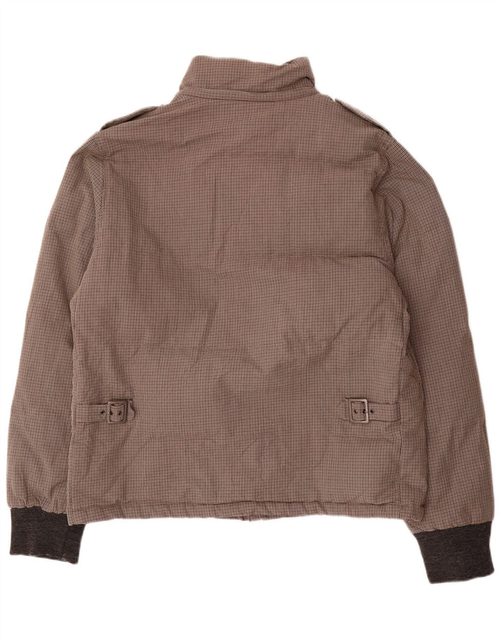 Mauro Grifoni Mens Military Padded Jacket UK 36 Small Brown Houndstooth