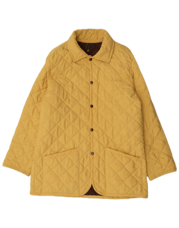 Lavenham Mens Quilted Jacket UK 38 Medium Yellow Polyester