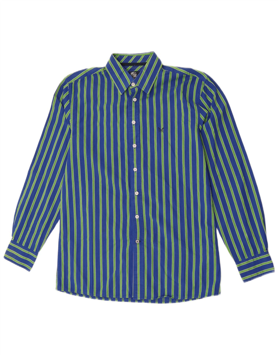 Crew Clothing Mens Tailored Fit Shirt Medium Blue Pinstripe Cotton