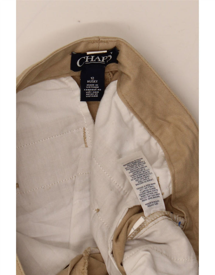 Chaps Boys Husky Straight Chino Trousers 11-12 Years W29 L26 Beige Cotton