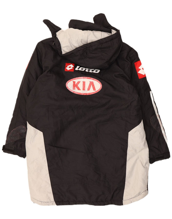 Lotto Mens Graphic Hooded Raincoat UK 42 XL Black Colourblock Sports