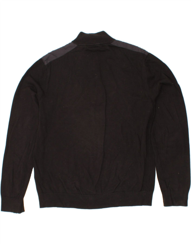 MICHAEL KORS Mens Zip Neck Sweatshirt Jumper XL Black Colourblock Cotton Vintage Michael Kors and Second-Hand Michael Kors from Messina Hembry 