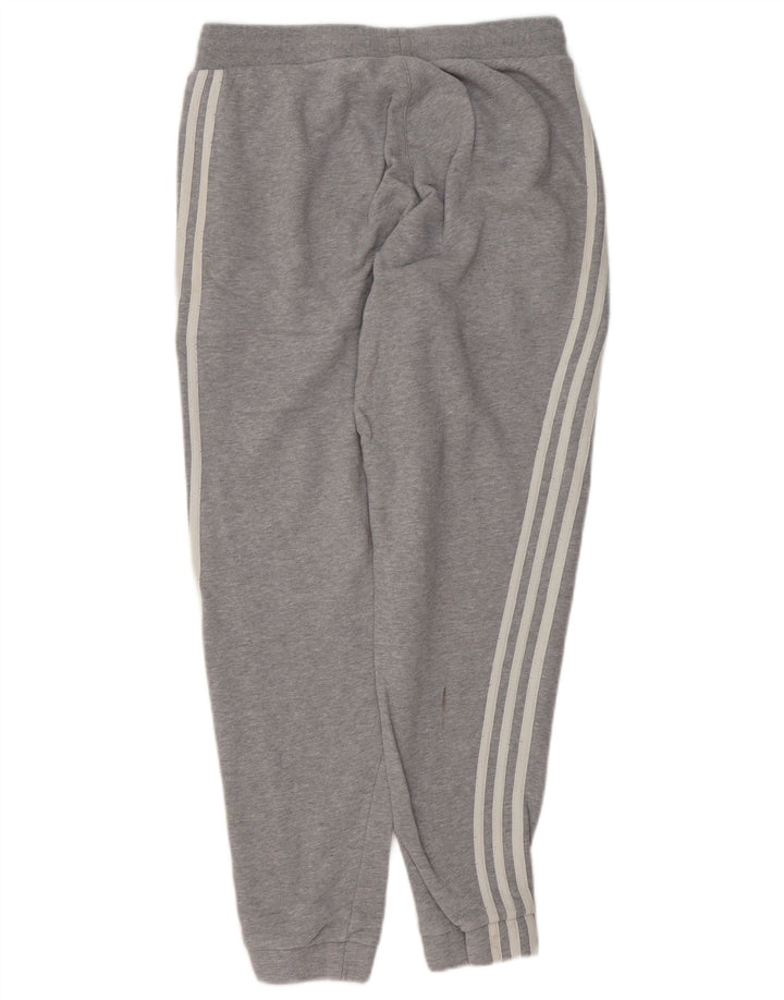 ADIDAS Mens Tracksuit Trousers Joggers Small Grey Cotton
