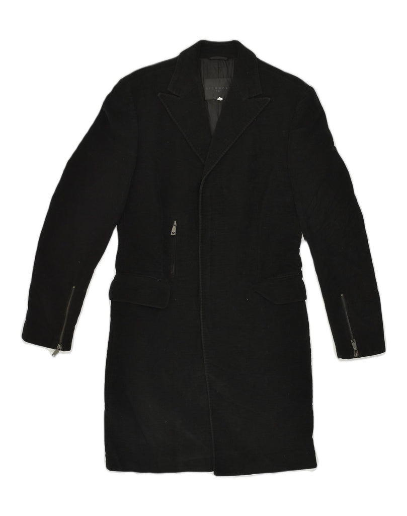 RICHMOND Womens Overcoat UK 36 Small Black Acetate | Vintage Richmond | Thrift | Second-Hand Richmond | Used Clothing | Messina Hembry 