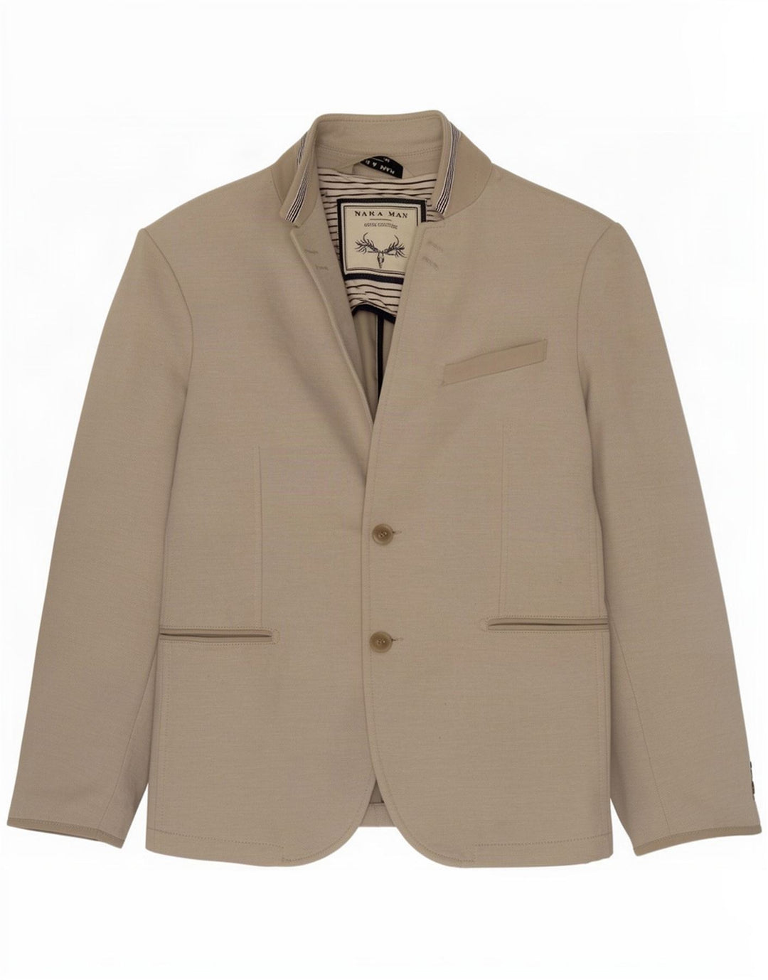 Zara Mens 2 Button Blazer Jacket EU 52 Large Grey Cotton