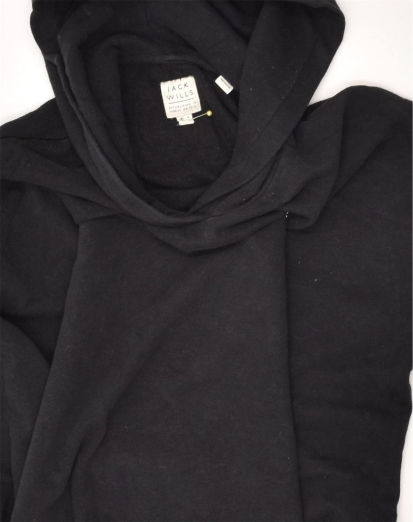 JACK WILLS Womens Hoodie Jumper UK 6 XS Black Cotton | Vintage Jack Wills | Thrift | Second-Hand Jack Wills | Used Clothing | Messina Hembry 