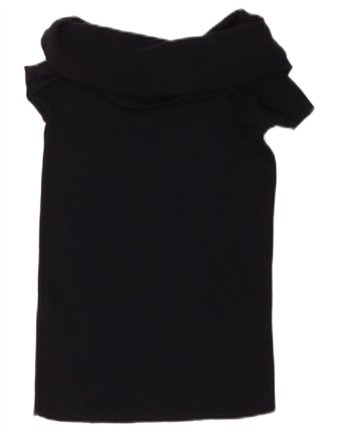 ZARA Womens Crop Blouse Top UK 12 Medium Black Viscose