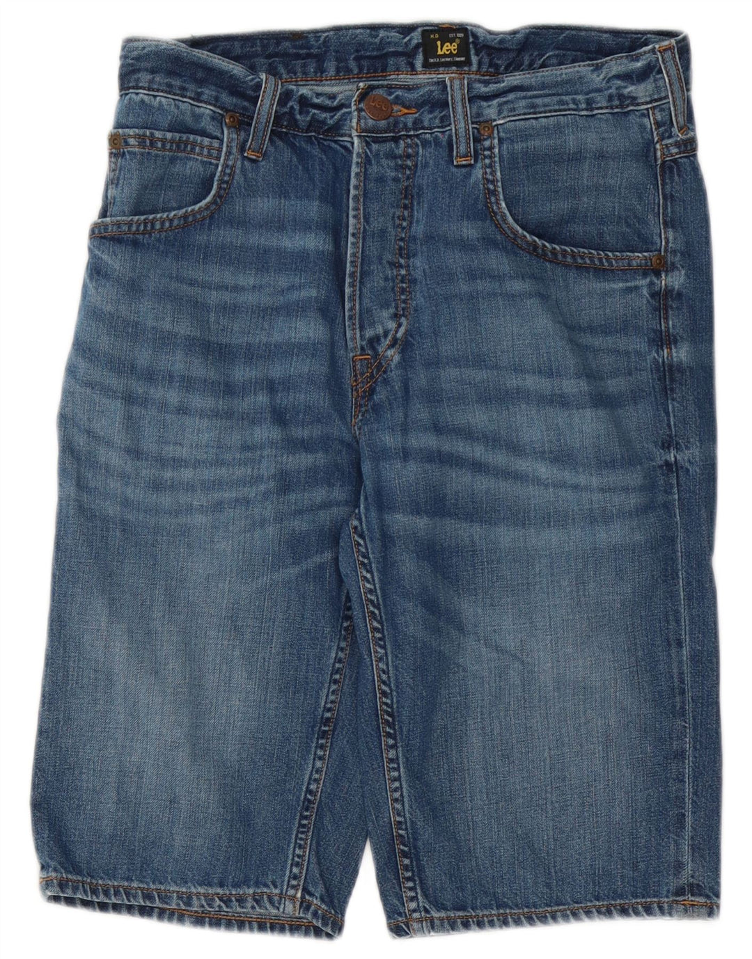 Lee Mens 5 Pocket Short Denim Shorts W28 Small Blue Cotton