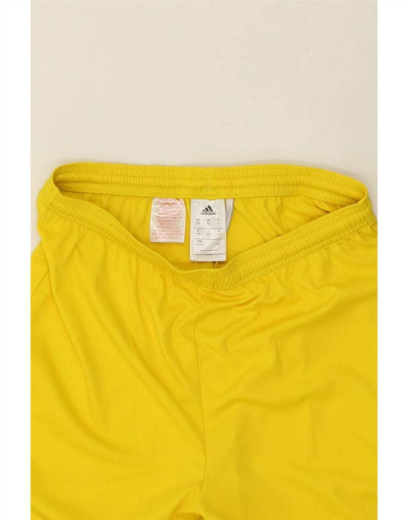 ADIDAS Boys Climalite Sport Shorts 13-14 Years  XL Yellow Polyester | Vintage Adidas | Thrift | Second-Hand Adidas | Used Clothing | Messina Hembry 