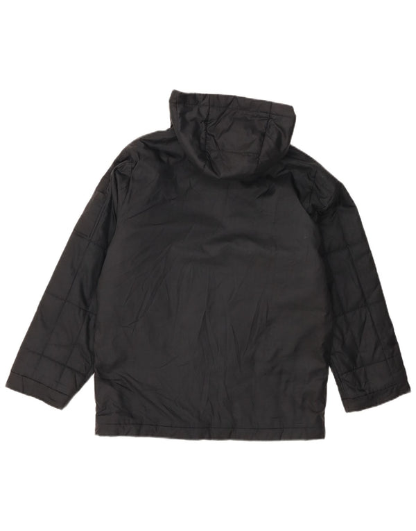 Nike Boys Hooded Windbreaker Jacket 10-11 Years Medium Black Polyester
