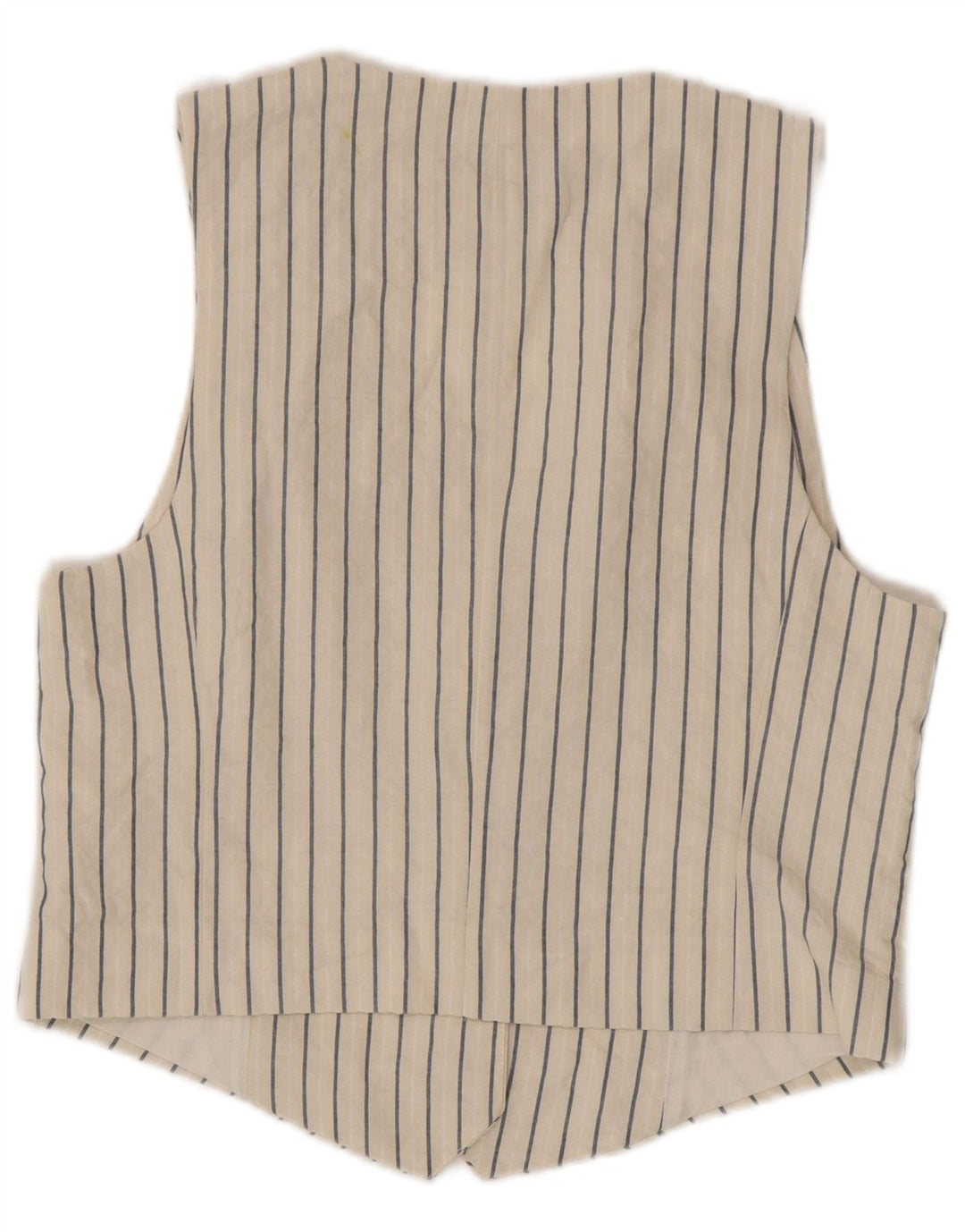 Zara Womens Waistcoat UK 12 Medium White Striped Cotton