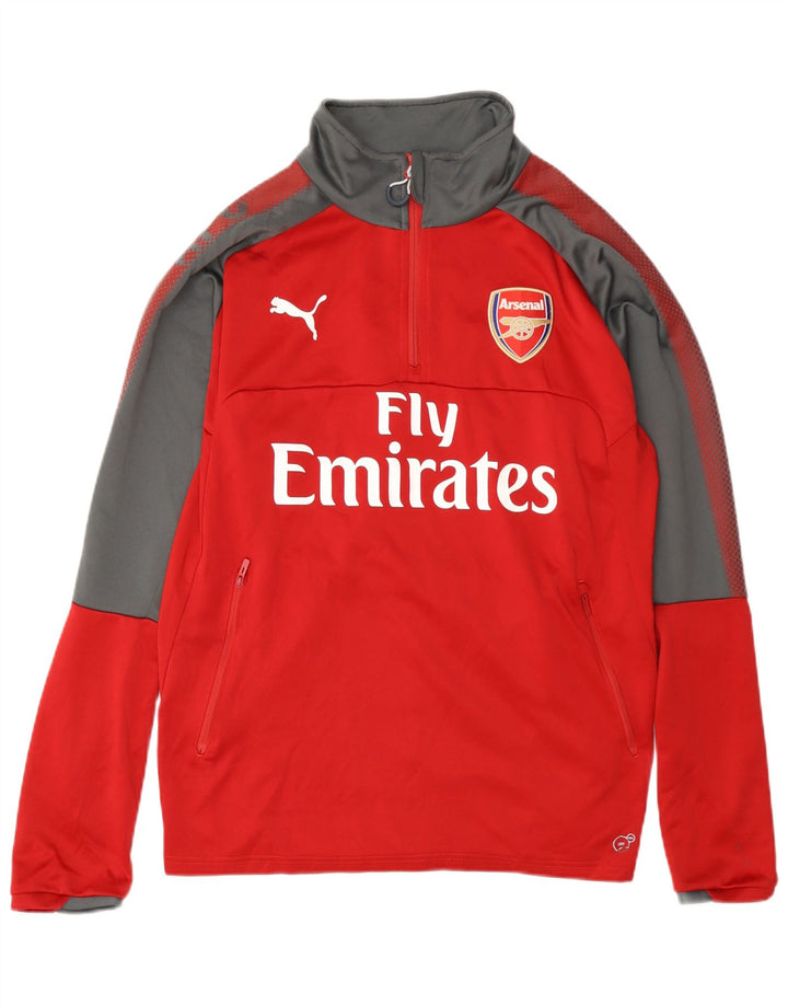 Puma Mens Arsenal Graphic Pullover Tracksuit Top Large Red Colourblock