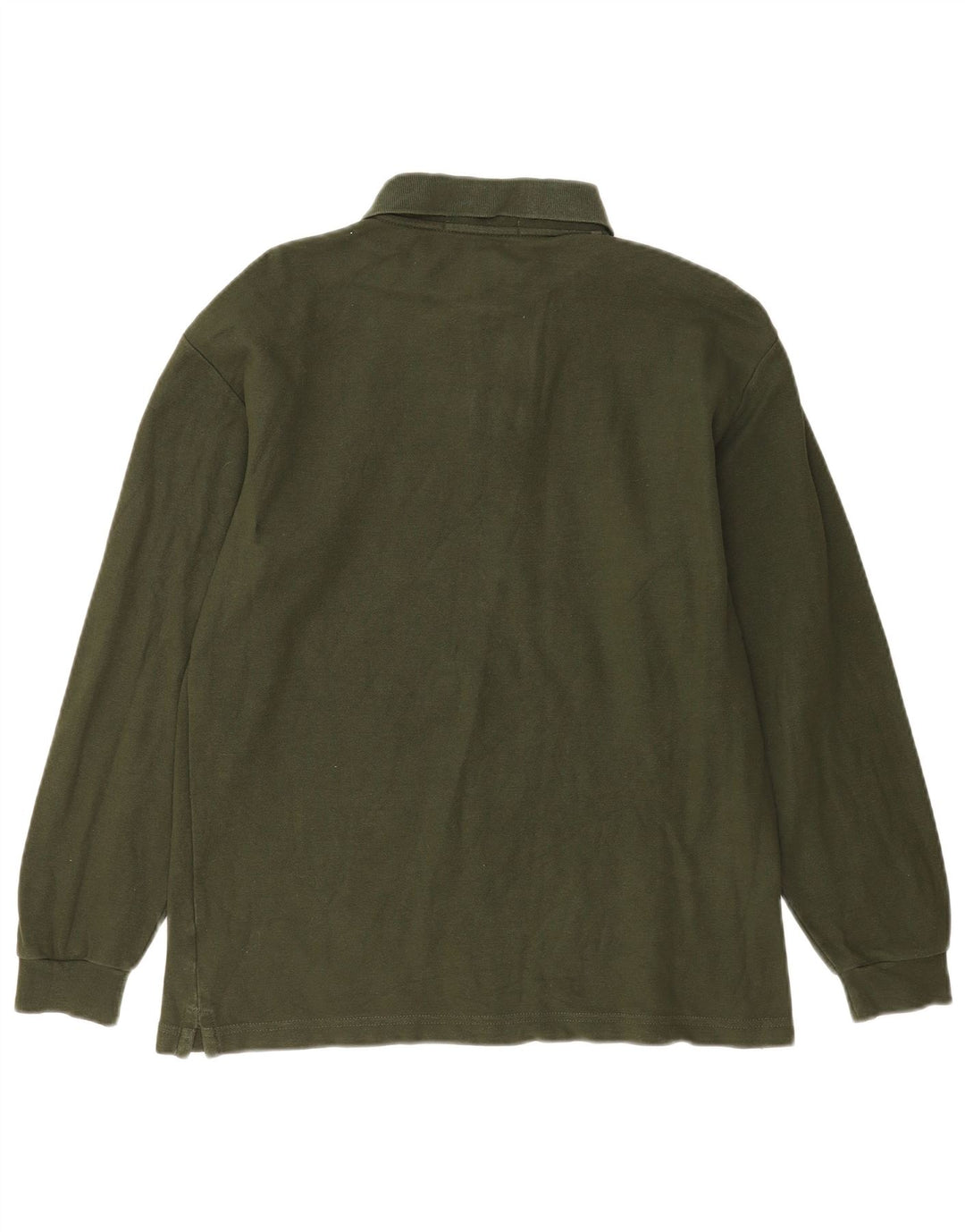 Fila Mens Long Sleeve Polo Shirt IT 50 Medium Green Cotton