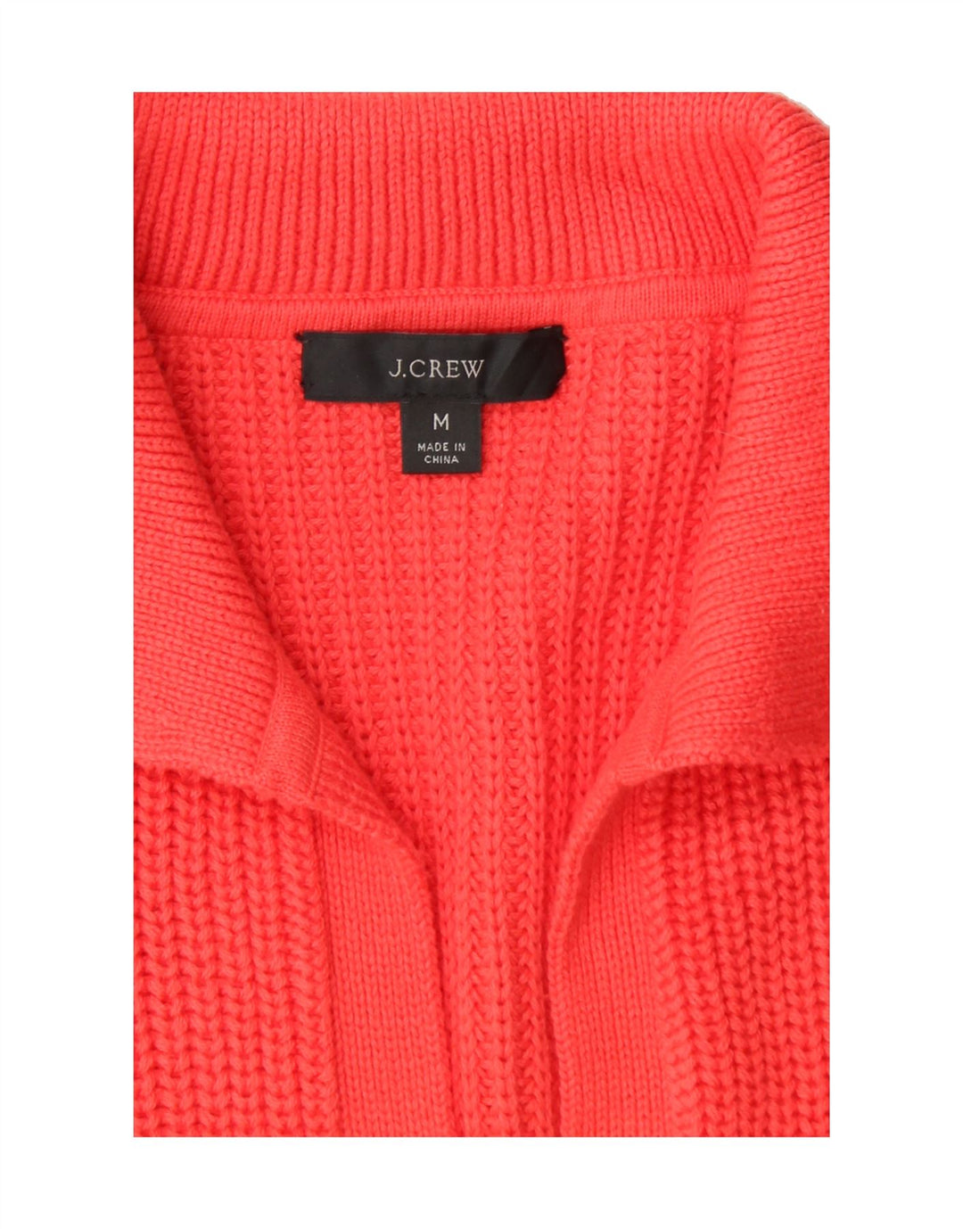 J. CREW Womens Polo Neck Jumper Sweater UK 14 Medium Red Cotton Vintage J. Crew and Second-Hand J. Crew from Messina Hembry 