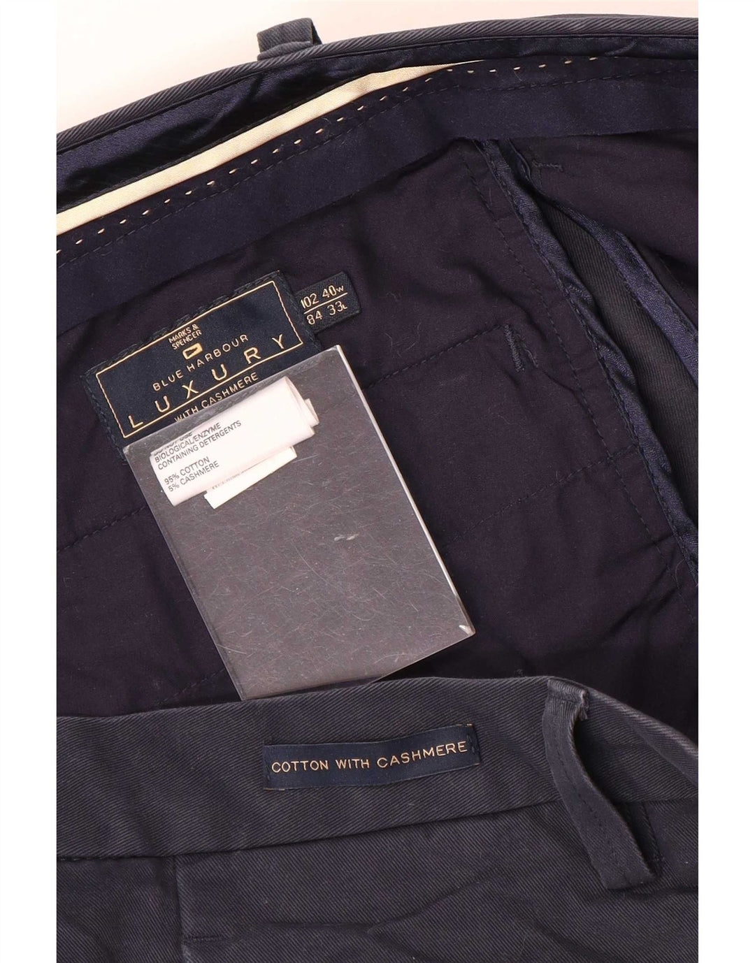 Marks & Spencer Mens Blue Harbour Straight Suit Trousers W40 L33 Navy